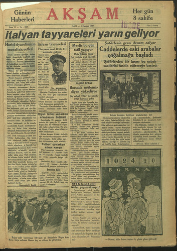 Aksam newspaper from the collection of the National Library of Turkey